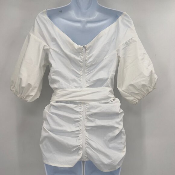 New York & Company 7th Avenue Design Studio Puff Sleeve Tie Front Top S NWT - Picture 5 of 13